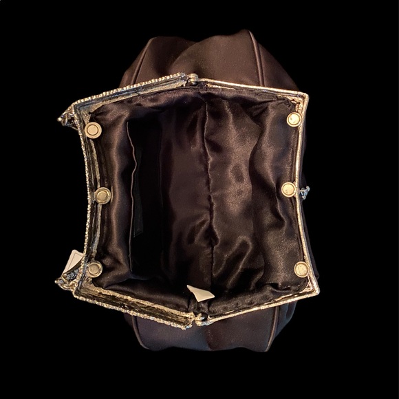 No longer made - Satin black evening bag with Rhinestones - New With Tag - Picture 2 of 6